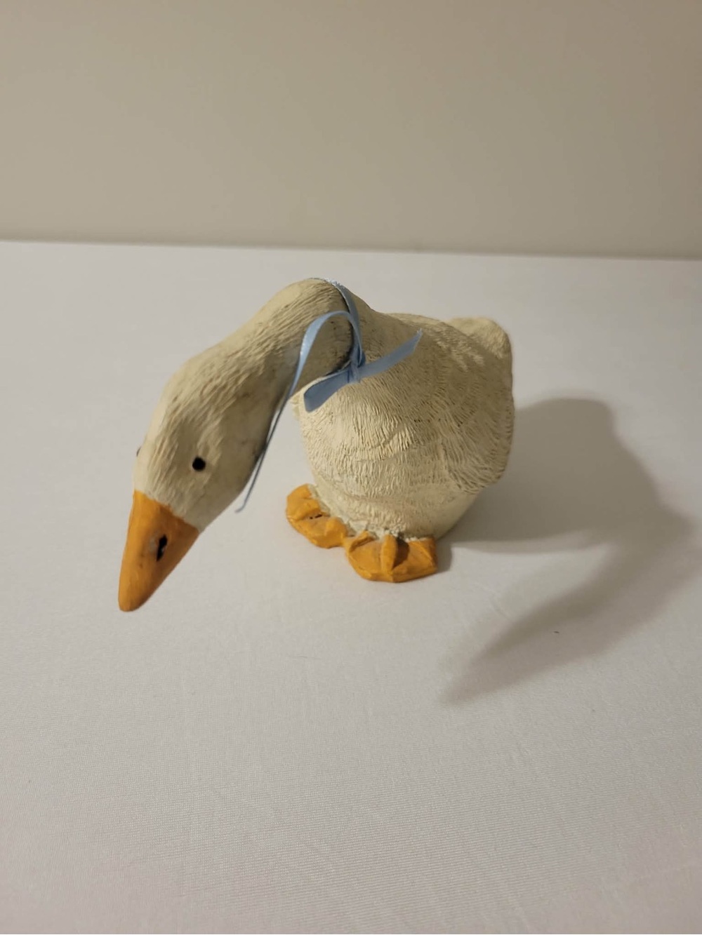 Vintage Goose Figurine with Blue Ribbon - Picture 3 of 4